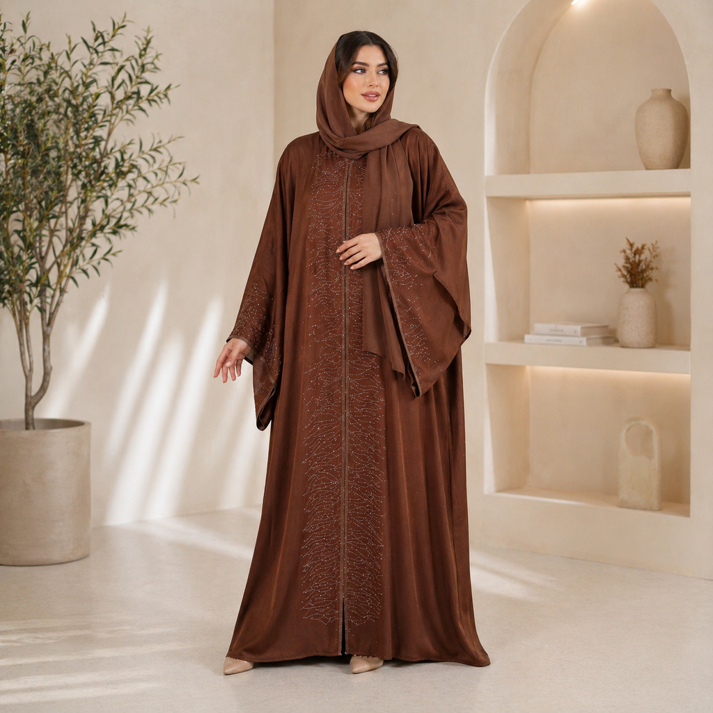 8GIRLS Saudi Silk Abaya – Free Size
